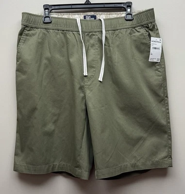 全新 Reyn Spooner 男式抽绳橄榄百慕大短裤 尺寸 L-内缝 9 英寸 — 第 1/4 张图片