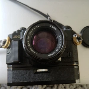 Canon A-1 35mm SLR with 50mm f/1.4mm Lens & motor wind - Picture 1 of 4
