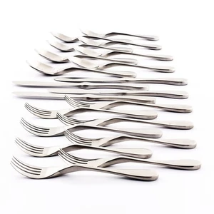 Juego de cubiertos - Juego de cubiertos de plata mate de 20 piezas - Utensilio de diseño ergonómico... - Imagen 1 de 6