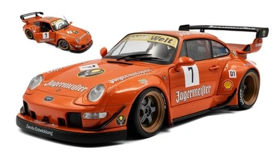 MODELLINO AUTO STATICO SOLIDO PORSCHE 911 993 JAGERMEISTER N.7 RWB BODYKIT COUPE - Immagine 1 di 4