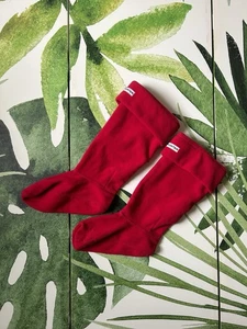 Hunter Boots Red Fleece Welly Socks Size M UK 3-5 - Picture 1 of 5