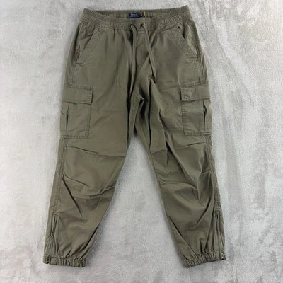 Pantalones de carga Polo Ralph Lauren para hombre talla pequeña verde con cordón jogger Foto 1 de 4
