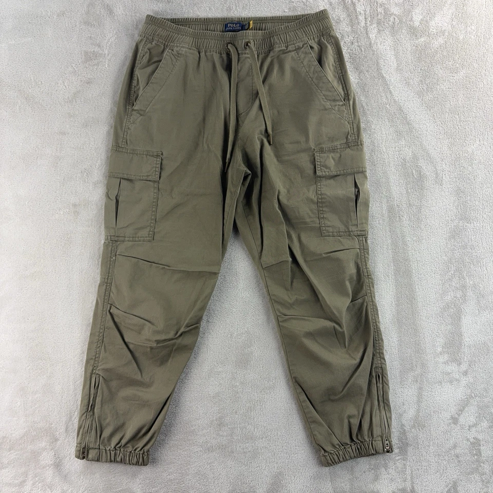 Polo Ralph Lauren Cargo Pants Mens Size Small Green Drawstring Jogger - Image 1 of 4