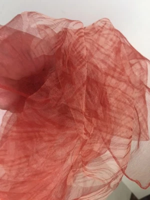 VINTAGE JAPAN Floral Sheer Approx 30x30 Square Scarf Flowers  Red - Image 1 of 4