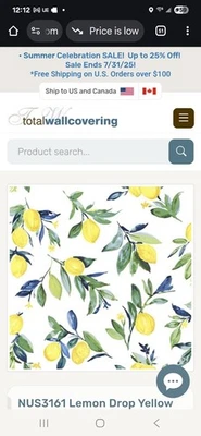 Papel tapiz de vinilo extraíble amarillo Nus3161 para pelar y pegar gotas de limón Foto 1 de 4