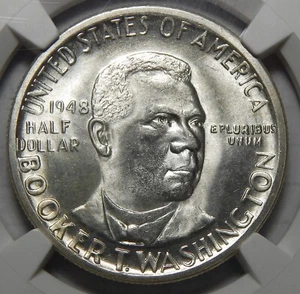 1948-S NGC MS67 BOOKER T. WASHINGTON HALF DOLLAR SILVER COMMEMORATIVE - Picture 1 of 4