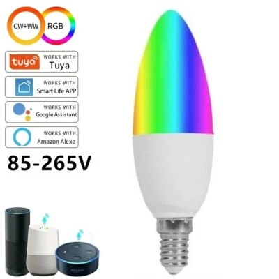 Tuya Smart Life E14 Glühbirne Leuchtmittel 5W LED RGB CW WW IoBroker Wlan Wifi - Bild 1 von 4