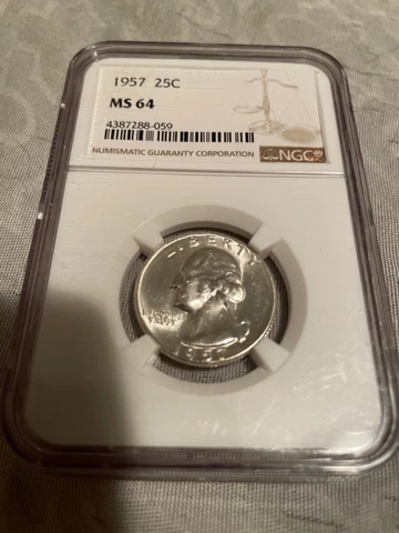 1957 Washington Quarter MS64 NGC Cover