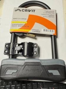 CRIVIT Bicycle U lock Steel Carbon Bike U Lock Anti Theft w/2 keys Black Lock - Picture 1 of 5