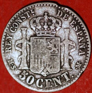 Spain 50 Cent 1881 MS M Alfonso XII - Picture 1 of 2