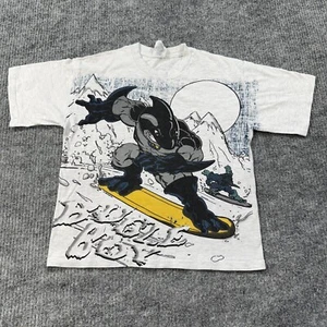 Vintage 90s Bugle Boy Shark Punk Shirt Youth Medium Kids Boys AOP All Over - Picture 1 of 15