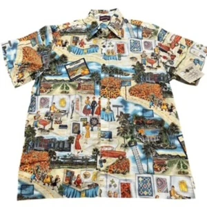 NEW High Seas Camp Shirt Men’s Medium Button Up Ontario Canada Wearable Art - Picture 1 of 16