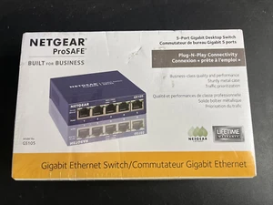 Netgear ProSafe 5-Port Gigabit Desktop Switch - GS105NA_New & Sealed - Picture 1 of 4
