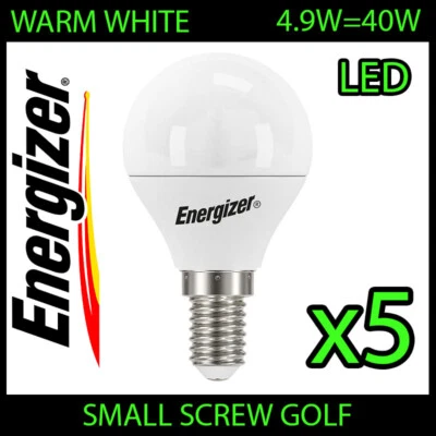 5X ENERGIZER LED GOLF BULBS E14 (SES) 4.9W / 40W (2,700 WARM WHITE) S8697 - Image 1 of 3