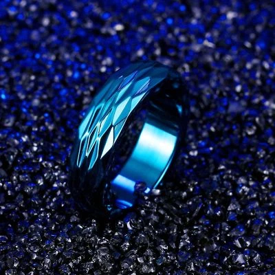  Blue Stainless Steel Titanium Band Ring Size12 USA SELLER - Image 1 of 3