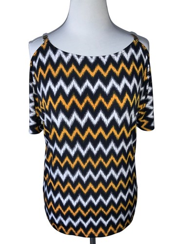 Michael Kors manica dichiarazione cinturino oro motivo chevron tunica piccola