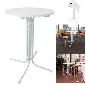 Stehtisch Klappbar Ø80cm Bistrotisch Partytisch Rund Weiß Klapptisch Gastronomie - Bild 1 von 12
