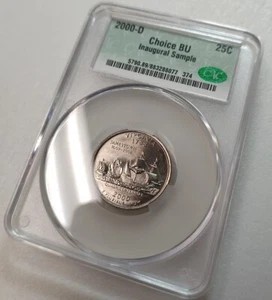 2000-D Virginia State Quarter CACG Inaugural Sample Slab New CAC Grading Service - Picture 1 of 5