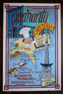 EINZIGARTIG Indianapolis Indiana Garantie Cafeteria Restaurant Poster Kunstwerk - - Bild 1 von 1