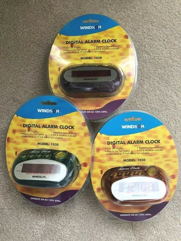 3 NEW VINTAGE DIGITAL ALARM CLOCKS  NIP PURPLE GREEN ORANGE Cover