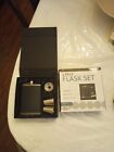 New 4 Piece Flask Set Black in Gift Box