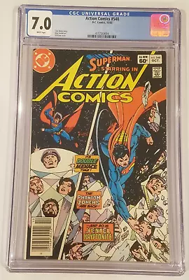 DC Action Comics #548 volume 1 October 1983 CGC graded White 7.0 - Image 1 of 4