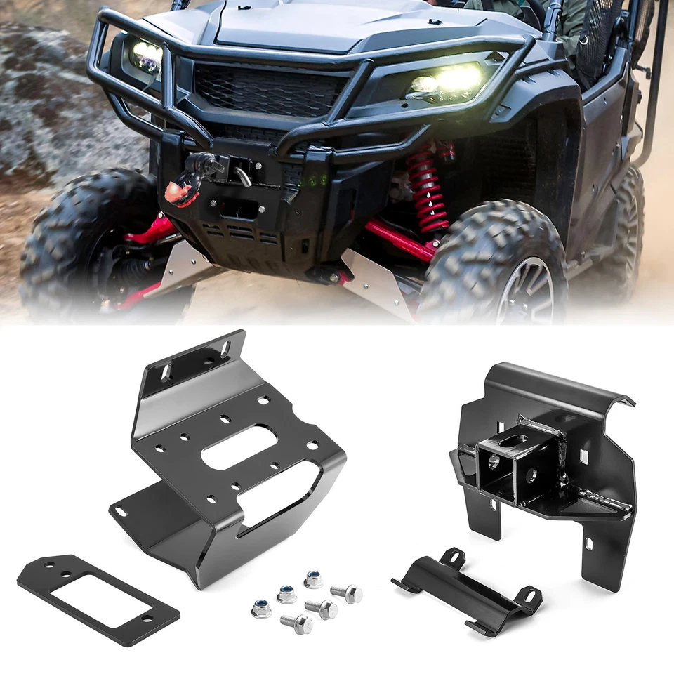 Enganche receptor delantero de 2" + montaje de cabrestante para Honda Pioneer 1000/1000-5 LE 2017-2021 Foto 1 de 4