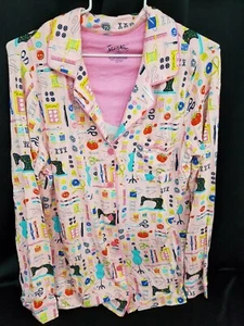 NICK & NORA MUJER PIJAMA TOP MÁQUINA DE COSER XS PEQUEÑO ROSA LIGERO NUEVO - Imagen 1 de 5