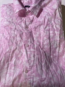 Pigiama Lauren Ralph Lauren rosa floreale con bottoni taglia XL. - Foto 1 di 6