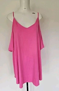 Plus size pink short cut out sleeve women tunic top blouse size 26-28 YOURS - Picture 1 of 3
