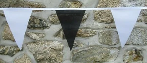 White Triangular Coloured Flag Polyester Bunting - Premium Quality - Picture 1 of 59