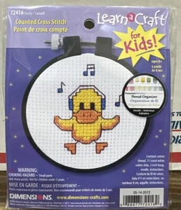 Cross Stitch Dimensions "Ducky"  Plastic Hoop Needlework Kit For Kids 72416 - Picture 1 of 2
