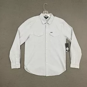 Volcom Shirt Mens Medium Light Blue Pearl Snap Western Rodeo Skater Casual Dad - Picture 1 of 12