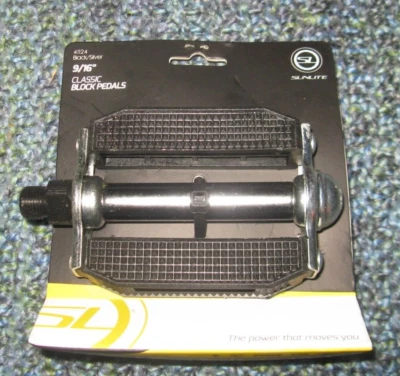 Pedales de bloque Sunlite Classic 9/16" cuerpo de acero bloques de plástico Foto 1 de 2