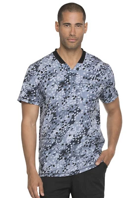 Get Down Grid It Dickies Scrubs Dynamix Mens Rib Knit V Neck Top DK607 GEDG - Image 1 of 4