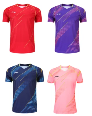 Adulto Niño Li-Ning Deportes Manga Corta Prendas para el torso Tenis Ropa Bádminton Ropa Camiseta Foto 1 de 4