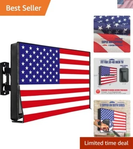 Weatherproof Outdoor TV Cover 39-40 Inch - American Flag Design, 600D Oxford - Picture 1 of 8