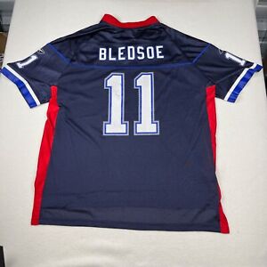 Reebok NFL Buffalo Bills Drew Bledsoe Football Jersey Mens XL Blue USA Printed