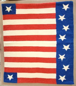 Manta de silla de montar 33 x 29 bandera patriótica americana lana rojo blanco azul alfombra arte de pared - Imagen 1 de 9