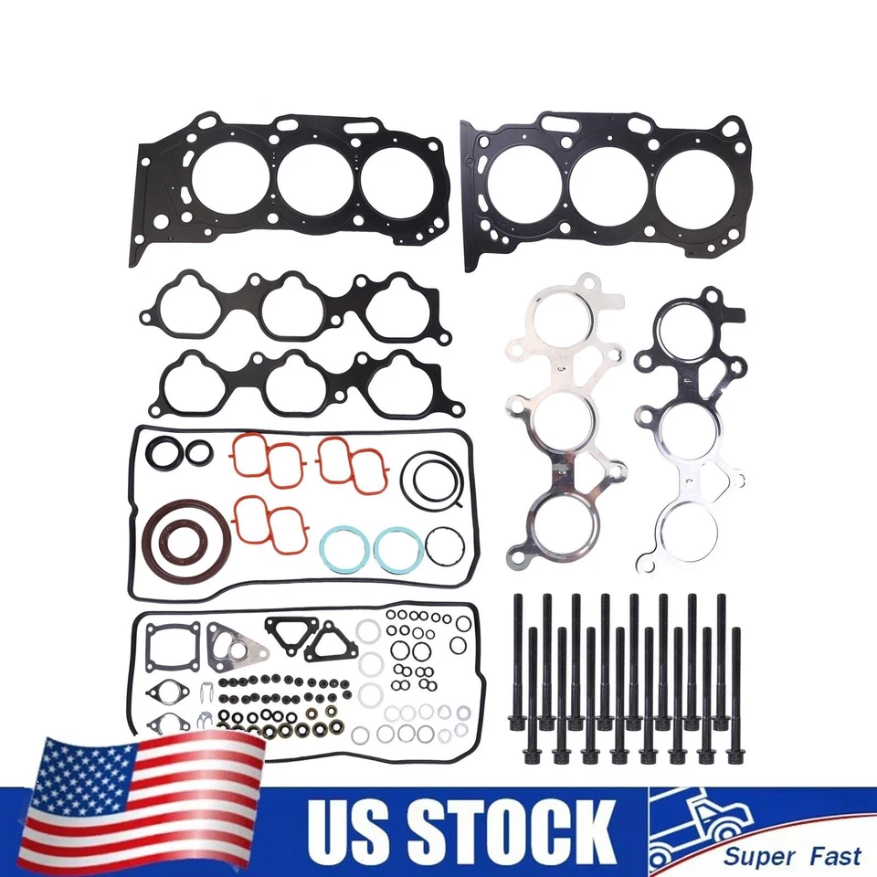 Head Gasket Set Bolts 2GRFE For Toyota Camry Sienna Lexus ES350 3.5L 2005-2016 Foto 1 de 4