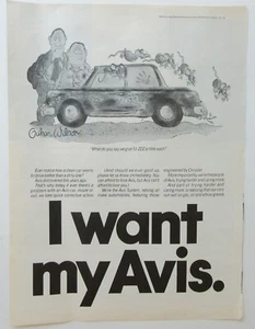 De colección años 70 I Want My Avis 1975 revista impreso anuncio Gahan Wilson - Imagen 1 de 2