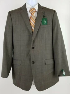 Bobby Jones Men's Brown Check Wool Sport Coat Blazer Jacket Size 42L Was $450 #B - Picture 1 of 5