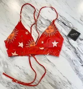 Top de bikini Zaful patrón sol y estrella para mujer talla 6 nuevo con etiquetas - Imagen 1 de 5