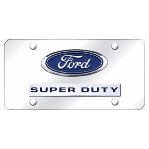 Ford Super Duty Dual Logo License Plate (Chrome) - Picture 1 of 3
