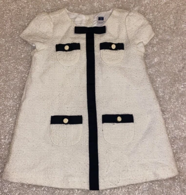 Janie and Jack Uptown Outing Ivory Boucle Dress Tweed Size 12-18 Months - Image 1 of 3