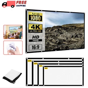 150" Portable Projector Screen in Home Outdoor Camping 3D HD 16:9 Cinema Theater - Picture 1 of 29