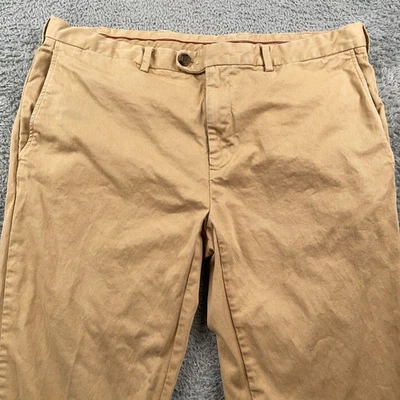 Pantalones Brooks Brothers Para Hombre 36x30 Caqui Chino Rojo Vellón Clásicos Preppy Elastizados Foto 1 de 4