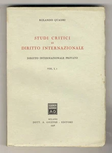 Studi critici di diritto internazionale. Diritto internazionale privato. Vol.... - Imagen 1 de 1