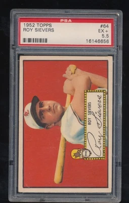 PSA 5.5  1952 Topps Baseball  Roy Sievers  # 64 - Image 1 of 2