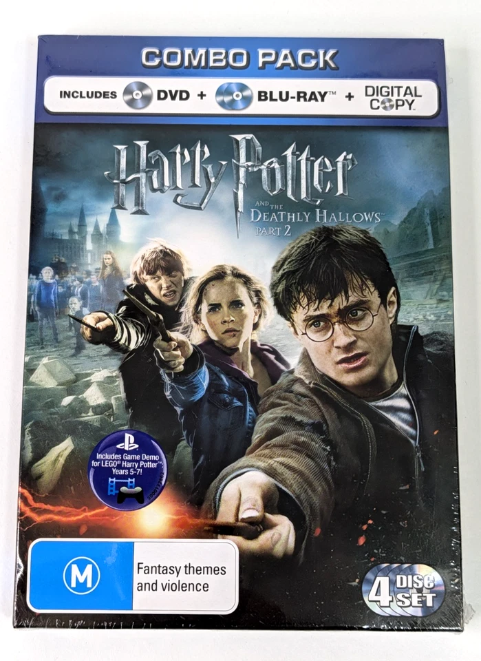 NEW/SEALED 4DISC [HARRY POTTER/DEATHLY HALLOWS PART 2 BLU-RAY +DVD]#R B[TRACKED] - Image 1 of 4